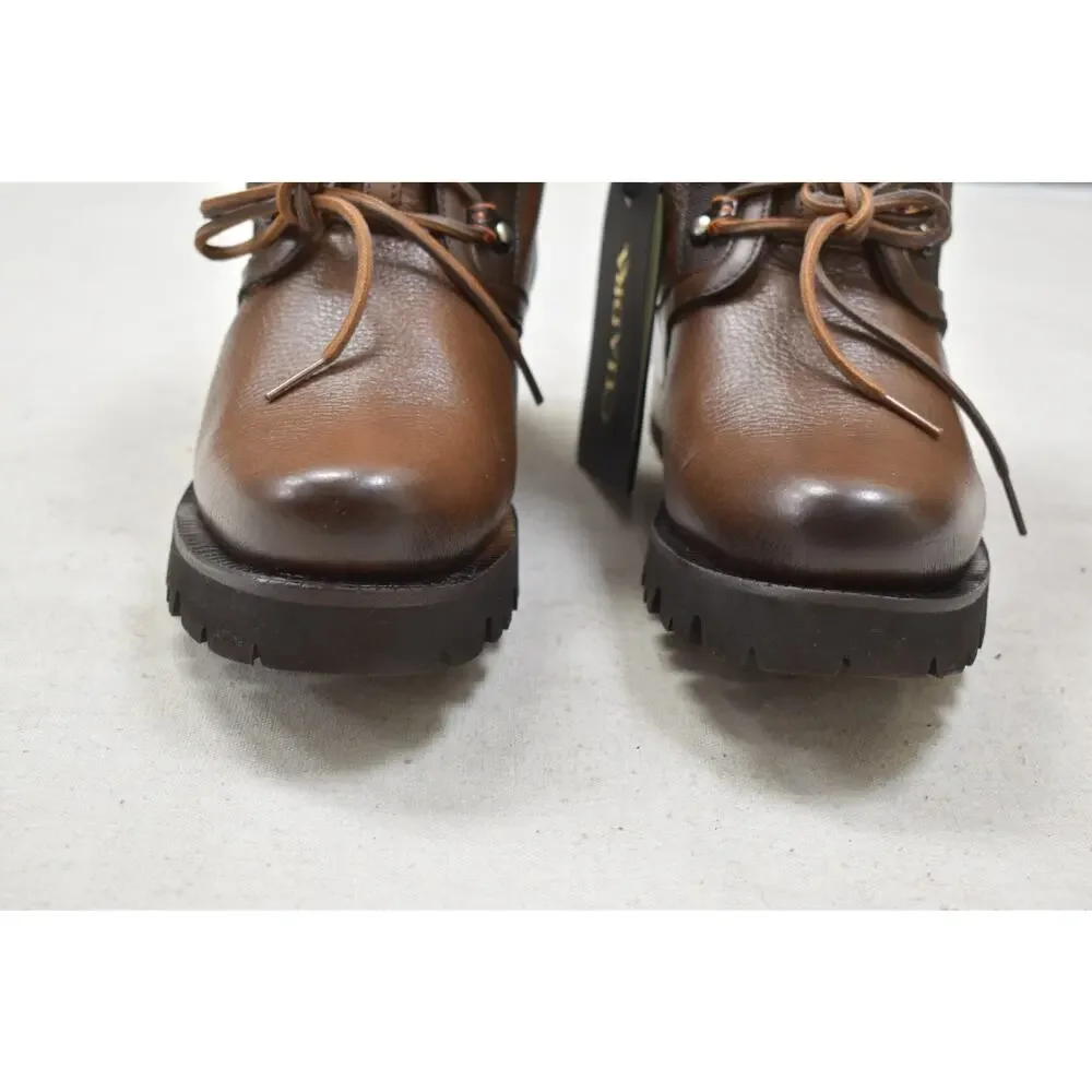 Cuadra Men's Honey Italian Deer Zip Lace Up Leather Boot CU945 US Size 8.5 EE